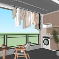 Overhead Clothes Hanger Modern Design With Hanging Garments In Bright Interior Space