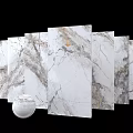 Elegant White Marble Tile Components With Natural Gray Gold Vein Texture For Decorative Design 3d model