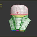 Futuristic White Helmet With Golden Visor Sleek Design And Modern Tech Elements 3d model