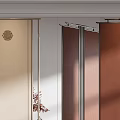 Modern Room Divider With Wooden Panels And Metal Frames For Interior Design