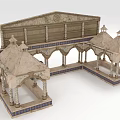 Ornate Classical Architectural Structure With Pavilions Columns Decorative Roofs And Patterned Bases