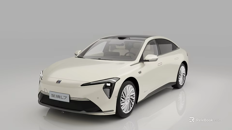 White SAIC MOTOR IM L7 Electric Car with Modern Sleek Body and Stylish Wheels 3d model 