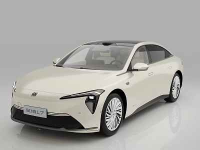 White SAIC MOTOR IM L7 Electric Car with Modern Sleek Body and Stylish Wheels 3d model