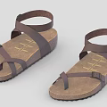 Brown Leather Sandals With Adjustable Buckle Cross Straps And Comfortable Soft Sole Casual Footwear