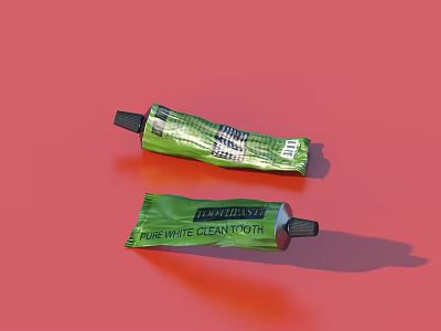 Green Tubes Pure White Clean Toothpaste For Daily Oral Care Products 3d model