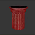 Elegant Classical Fluted Stone Column Featuring Black Circular Top Design