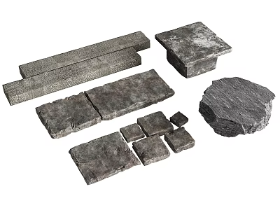 Natural Stone Stepping Stones For Garden Path With Various Shapes And Sizes 3d model