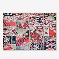 Vintage Inspired Colorful Patchwork Square Carpet With Floral Geometric Patterns For Home Decor