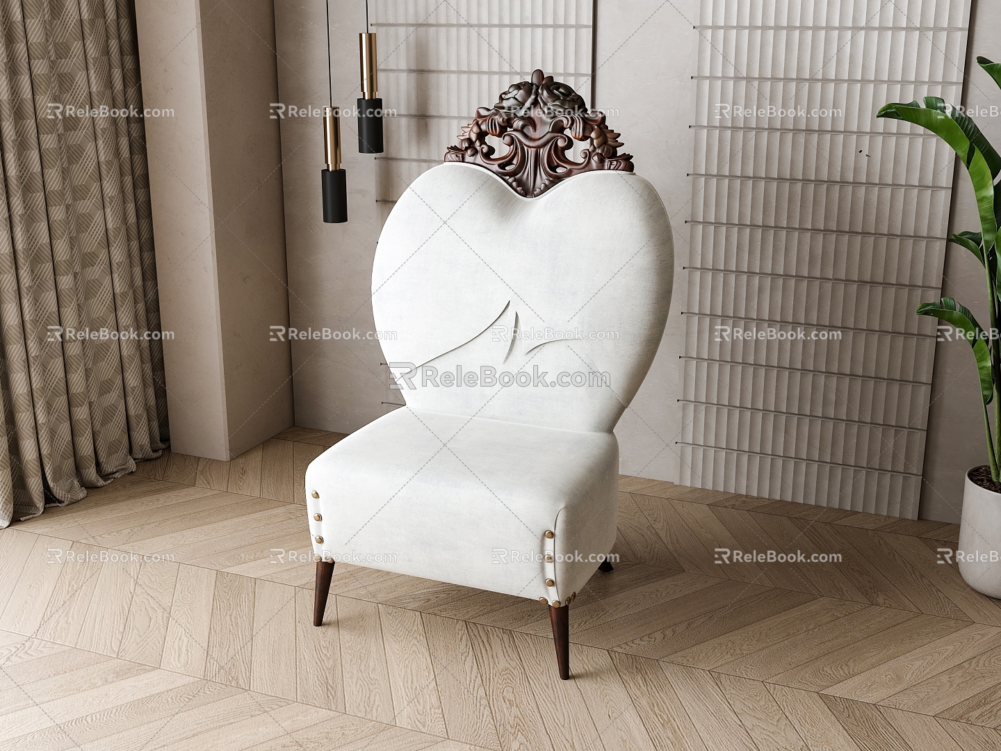 American single chair 3d model