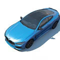 Blue BMW Two Door Sports Car With Sleek Design And Alloy Wheels