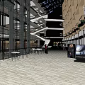 Spacious Shopping Mall Lobby With Multi Level Design Glass Ceiling And Escalators