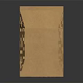 Isolated Brown Kraft Paper Bag With Simple Design On Dark Background
