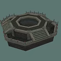 Traditional Octagonal Stone Platform With Steps And Ornate Railing Structure