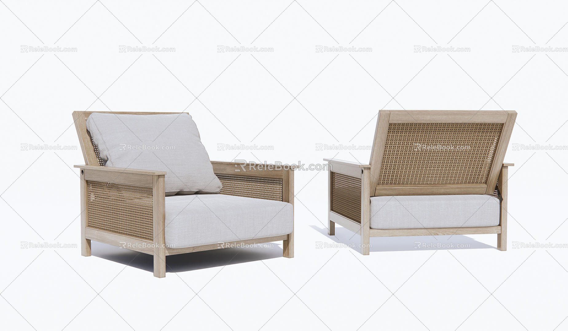 Japanese-style Single-person Sofa Outdoor Sofa Rattan Sofa model