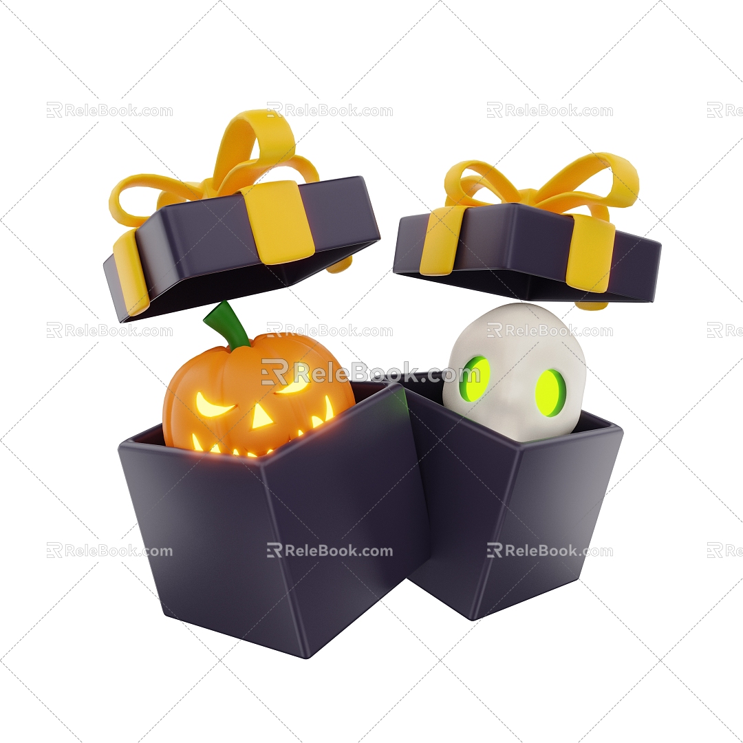 Halloween Calendar Halloween Pumpkin Digital Halloween Scene 3d model