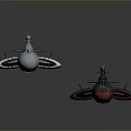 Sci Fi Spaceship Models With Light Gray And Dark Red Accent Detailed Structural Designs 3d model