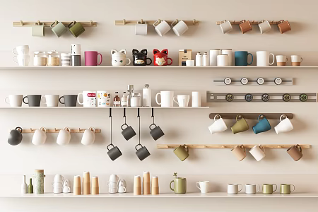 Modern Mug Tea Room Cup Storage Rack Cup Rack Coffee Cup Tableware 3d model