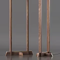 Modern Minimalist Floor Lamps With Wooden Frame And Fabric Shade Set Of Three