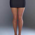 Professional Business Woman Wearing Black Blazer White Shirt And Short Skirt