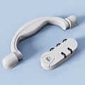 White Curved Plastic Handle And Base With Holes For Medical Use