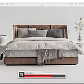 Modern Double Bed 3d model