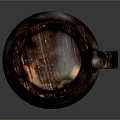 Handcrafted Clay Jug With Brown Black Textured Surface And Curved Handle