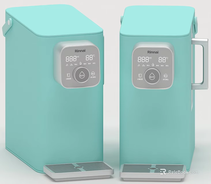Bomann Light Blue Kitchen Electric Water Dispensers With Digital Display And Pedal Design 3d model 