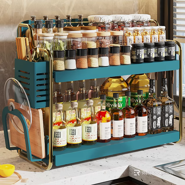 Modern Bathroom Cabinet Shelf With Multi Layer Design For Toiletries Storage And Organization 3d model 