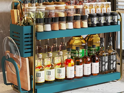 Modern Bathroom Cabinet Shelf With Multi Layer Design For Toiletries Storage And Organization 3d model