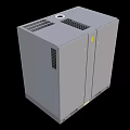 Gray Cabinet Style Industrial Equipment With Ventilation Grilles And Control Panel