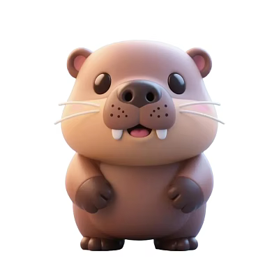 Cute Beaver Plush Toy With Round Eyes Big Front Teeth And Soft Whiskers 3d model Cute Beaver Plush Toy With Round Eyes Big Front Teeth And Soft Whiskers 3d model