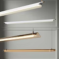 Modern Linear Pendant Lights With Sleek Gold And White Metal Acrylic Design For Contemporary Interior