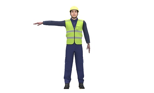 WORKERS WITH BONES BOND CONSTRUCTION WORKERS CHARACTER MEN 3d model