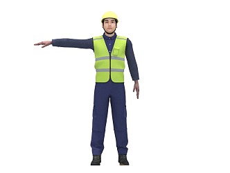 WORKERS WITH BONES BOND CONSTRUCTION WORKERS CHARACTER MEN 3d model