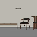Poliform Modern Leisure Chair With Wooden Frame And Black Cushion Interior Design