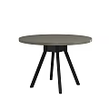 Modern Round Coffee Table With Gray Top And Black Legs Simple Design 3d model