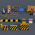 Construction Site Essential Safety Gear With Barriers Cones And Warning Signs