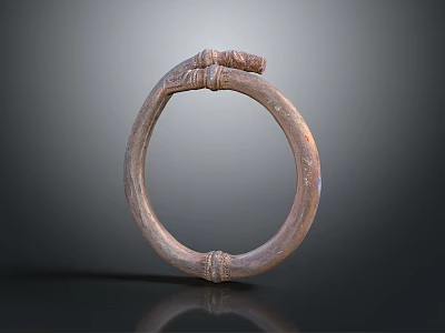 Antique Copper Colored Metal Bracelet With Intricate Handwoven Braided Details 3d model