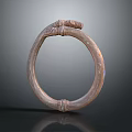 Antique Copper Colored Metal Bracelet With Intricate Handwoven Braided Details