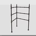 Black Metal Multi Layer Storage Shelf With Sturdy Structure For Household Organization