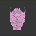 Traditional Teal Mask Sculpture With Intricate Carvings And Metallic Accents