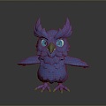 Owl grimace owl long-eared owl wulin owl monkey face owl carved owl 3d model