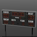 Digital Scoreboard with Team Names and Score Displays for Sports Games