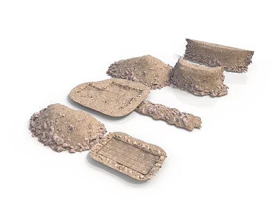 Handcrafted Clay Artifacts With Textured Surfaces And Various Shapes 3d model