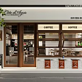 Starbucks Coffee Café Storefront With Signage Glass Doors Windows Interior Seating Visible Decorative Coffee Cups