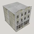 Commercial Complex With Multi Storey Classical Facade And Traditional Windows Doors 3d model