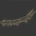 Artistic Illuminated Sculpture Carving With Fan Shaped Metallic Blades And Symmetrical Design