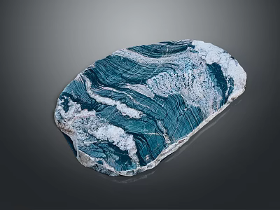 Natural Scenery Featuring Blue And White Wavy Textured Irregular Rock Formation 3d model