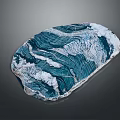 Natural Scenery Featuring Blue And White Wavy Textured Irregular Rock Formation