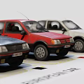 Small Black Red And White Cars Showcasing Fine Interior Details And Technical Specifications